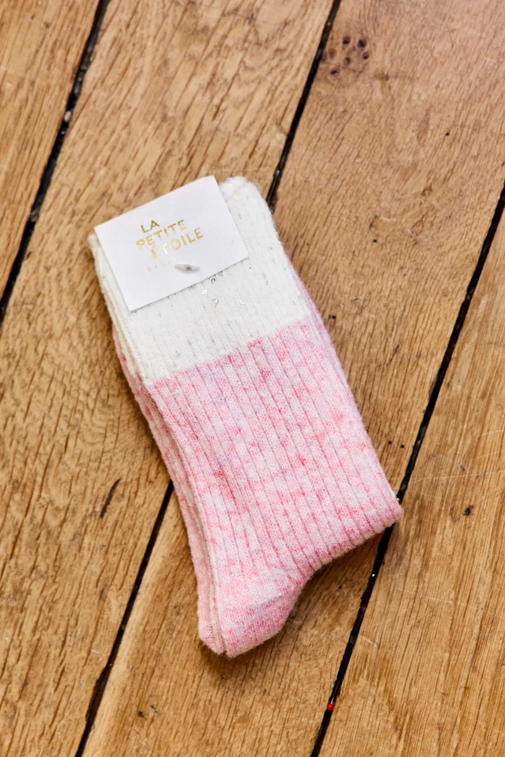 La Petite Etoile Adama sokken roze pailletten