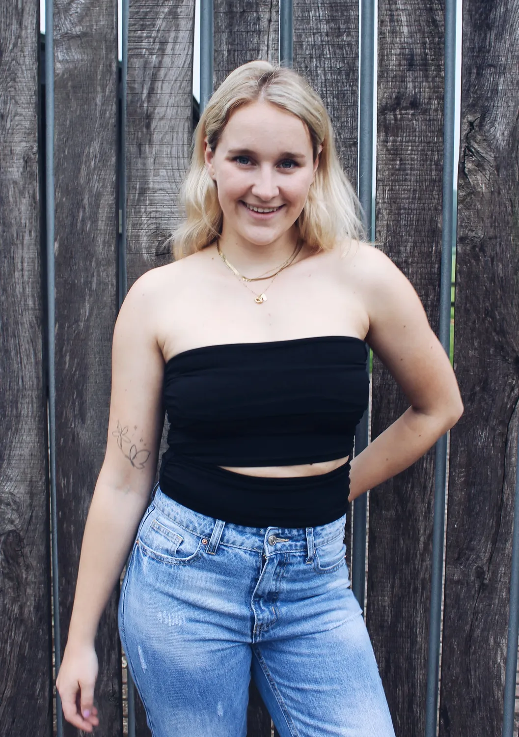 LOVEDRUNKY Cut Out tube top zwart dubbele stof