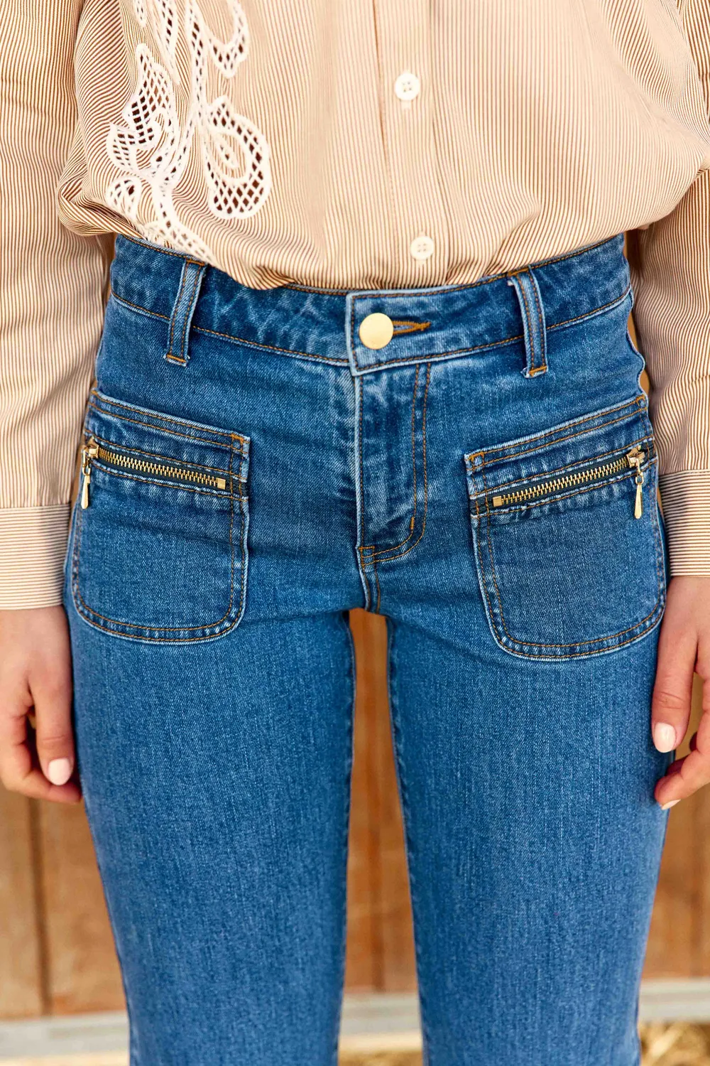 La Petite Etoile Sonnyo jeans flare double wash