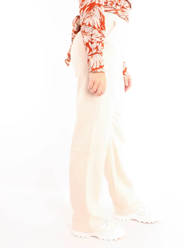 LOVEDRUNKY Basic pantalon beige straight fit