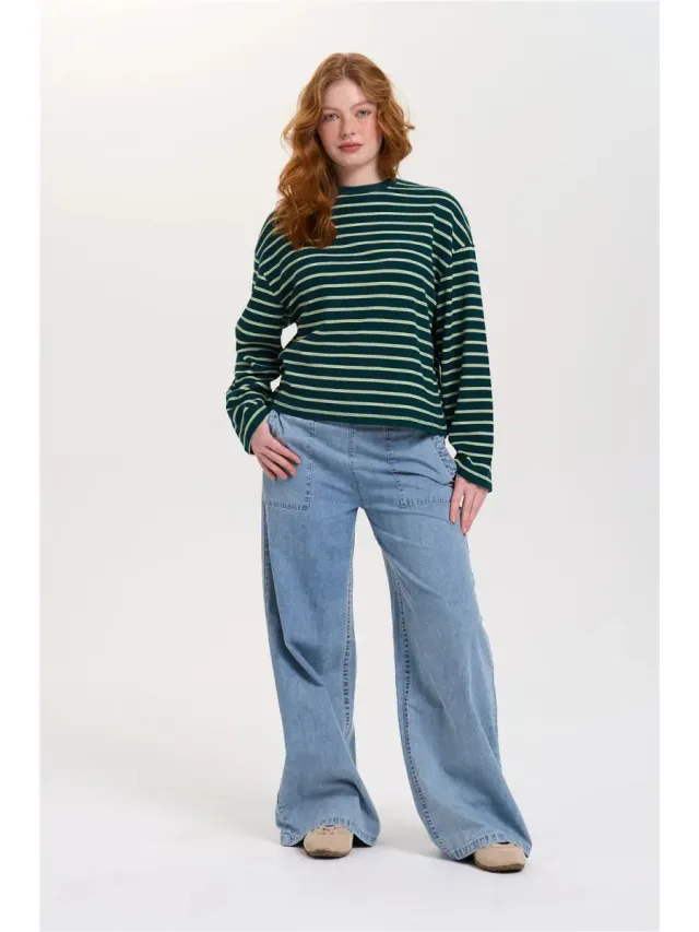 24 colours Lilly sweatshirt gestreept groen