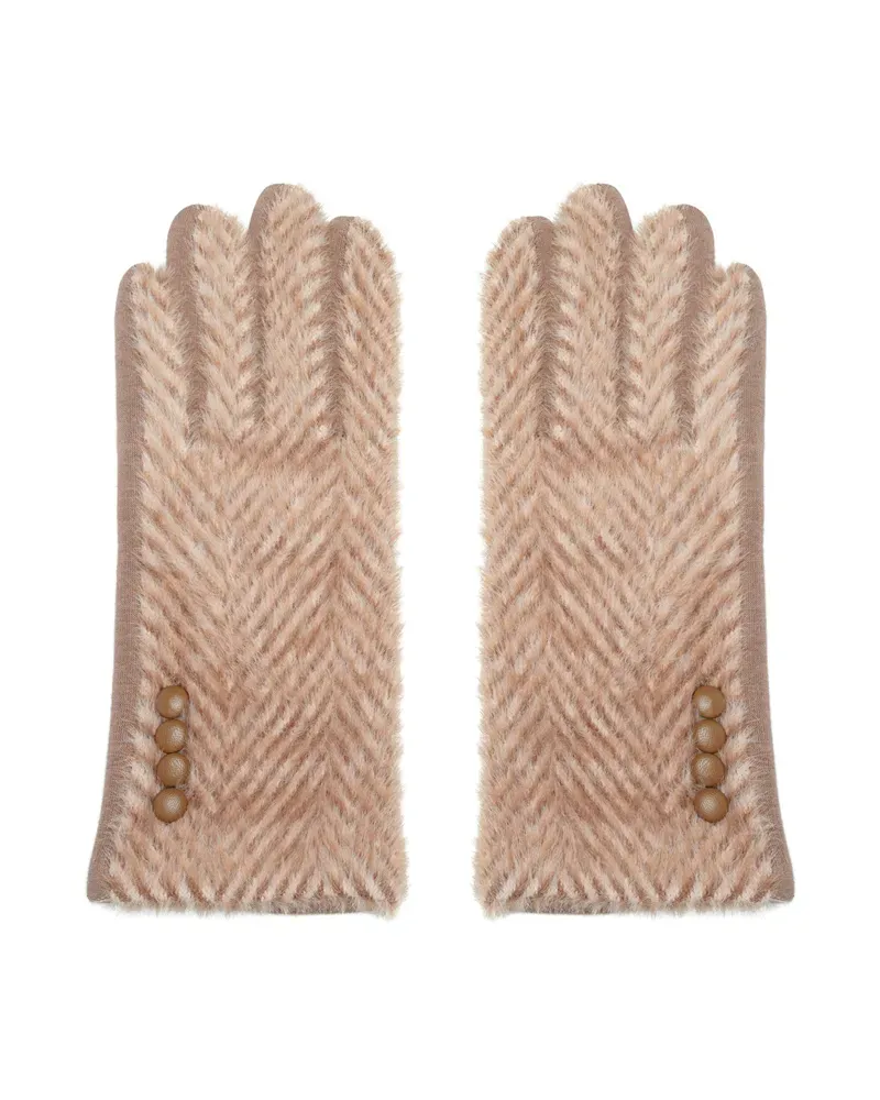 LOVEDRUNKY Zigzag handschoenen beige touchscreen