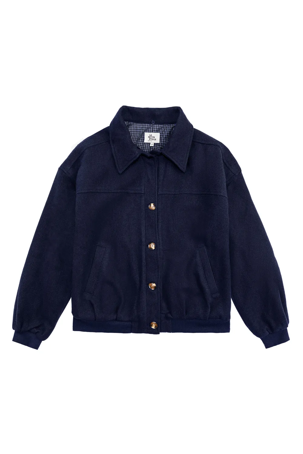 La Petite Etoile Videl blouson marine met bontkraag
