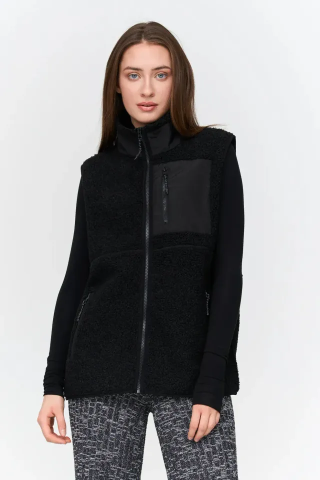 24 Colours 24C Teddy bodywarmer zwart fleece