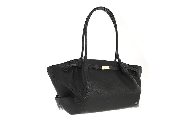 Amiek Cambridge shopper zwart vegan leer met rits