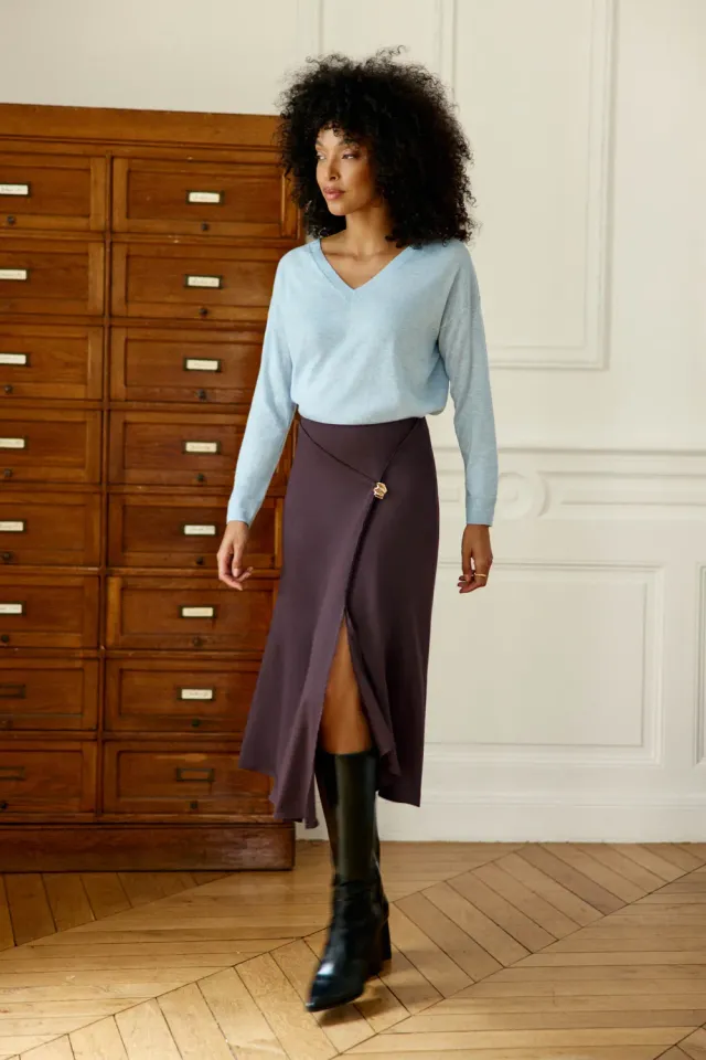 La Petite Etoile Jorie midi rok bruin asymmetrisch