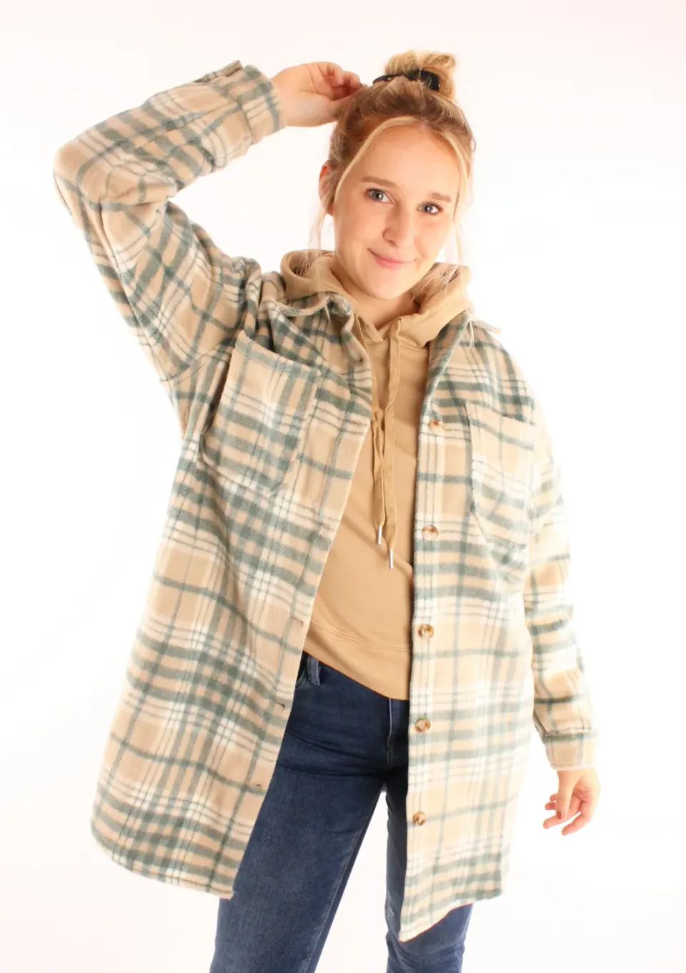 LOVEDRUNKY Geruite jack groen oversized fit
