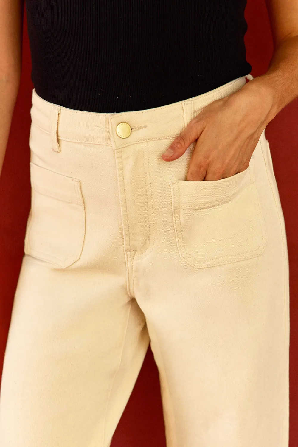La Petite Etoile Atlanty jeans naturel wijd hoge taille