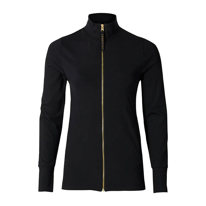 Laboutiek Sport Vest vest zwart gouden rits rekbaar