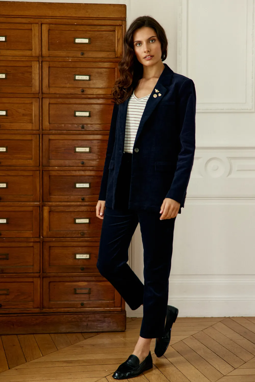 La Petite Etoile Parfaito cigarette broek marine fluweel