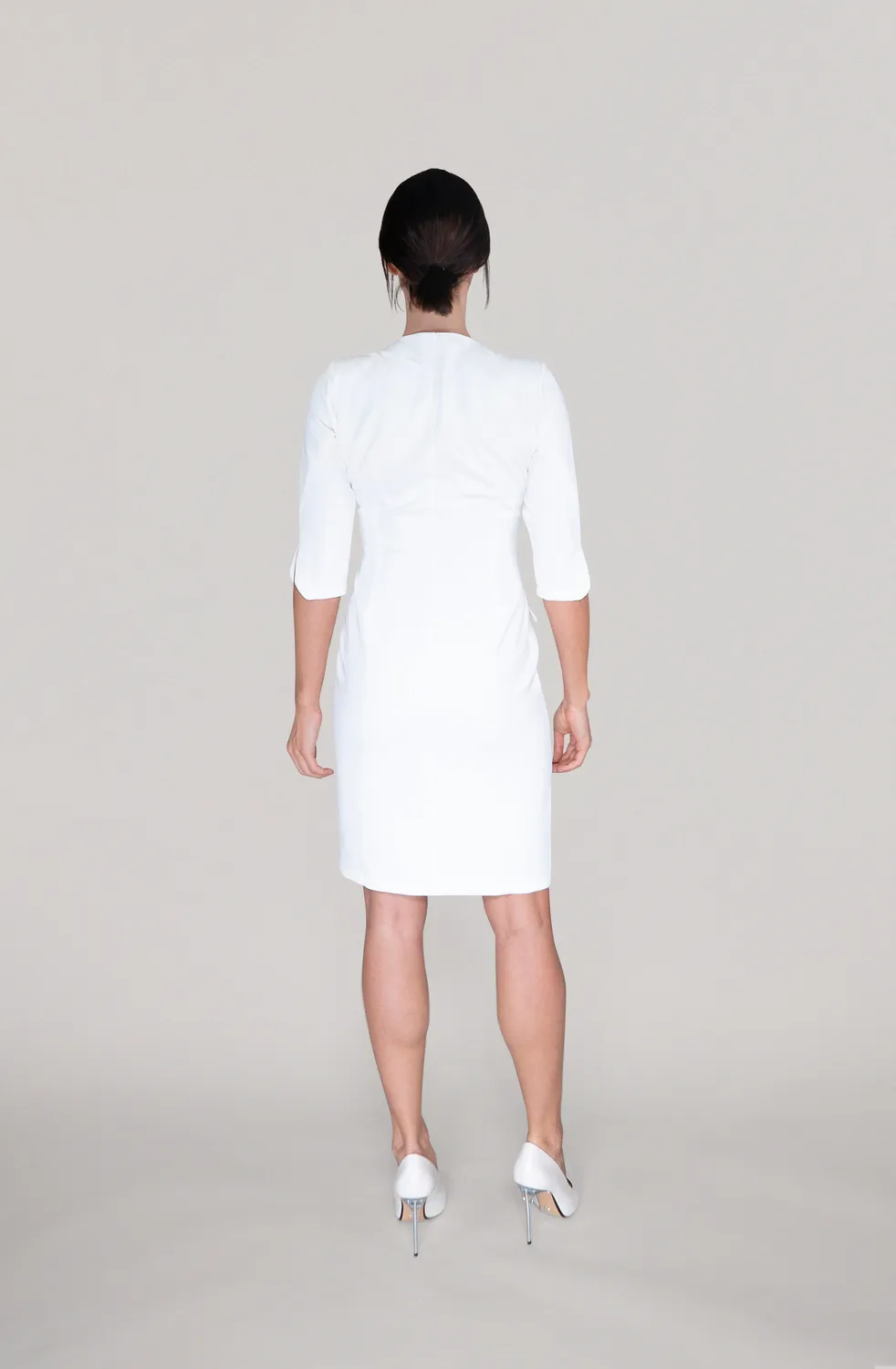 Laboutiek The Button Dress off-white recht stretch