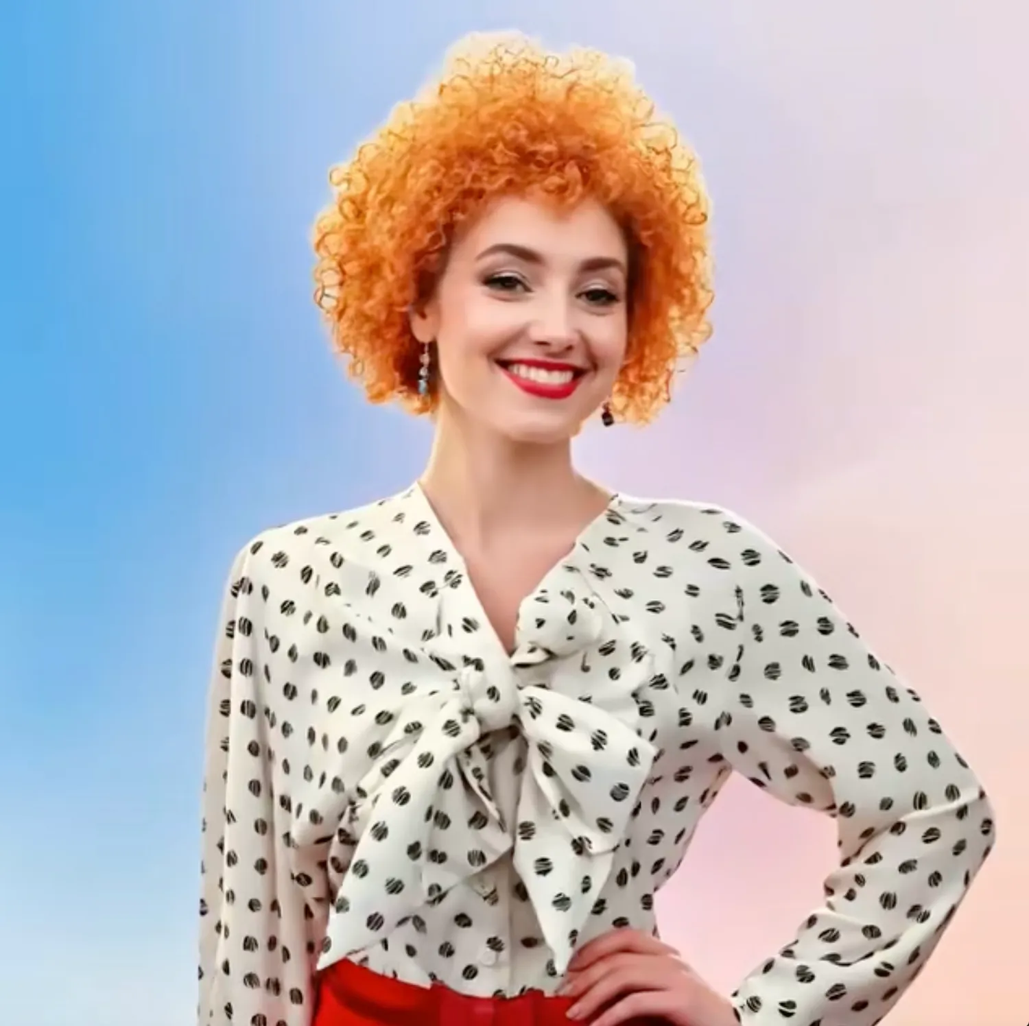 Tatyana Giselle Blouse blouse scribbled polka dot strik