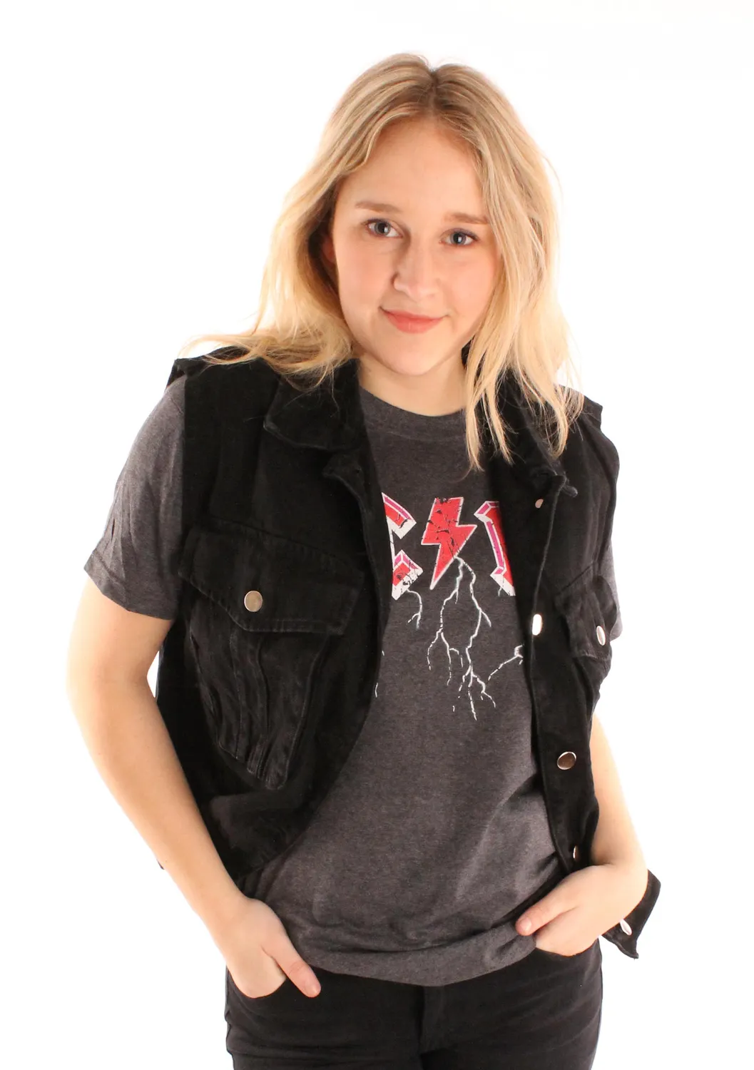 LOVEDRUNKY T-shirt ACDC bandshirt donkergrijs print