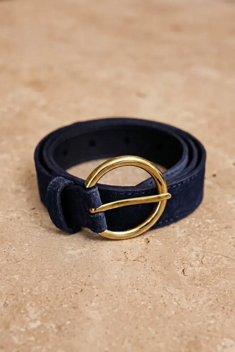 La Petite Etoile Dixon leren riem marine suède
