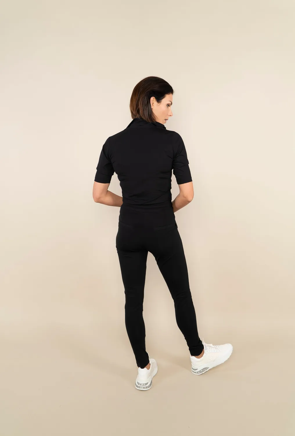 Laboutiek Sport Zipper Shirt zwart gerecycled