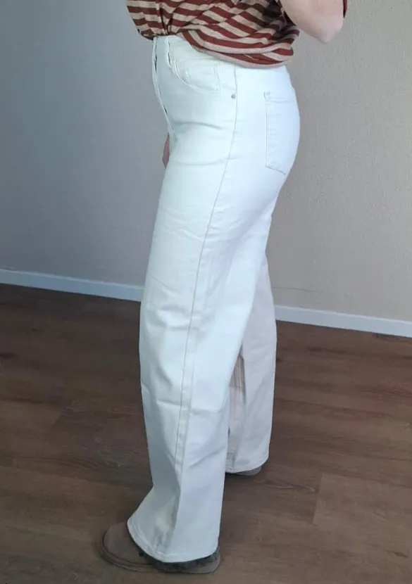 LOVEDRUNKY Wide Leg jeans beige hoge taille