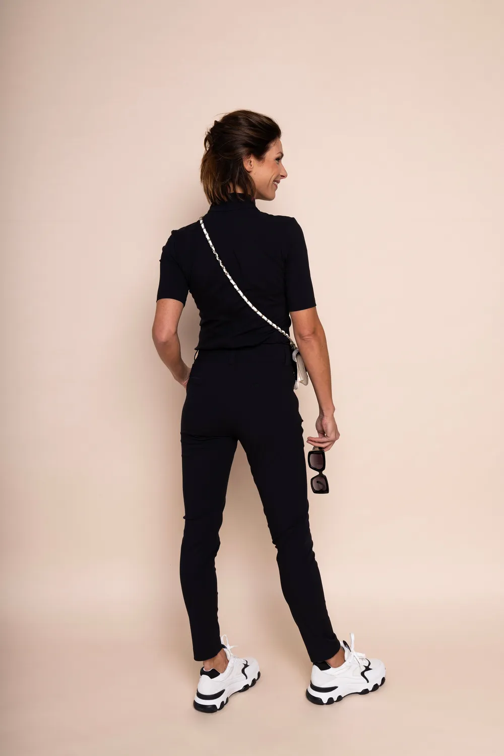 Laboutiek Donna Travel top zwart driekwart