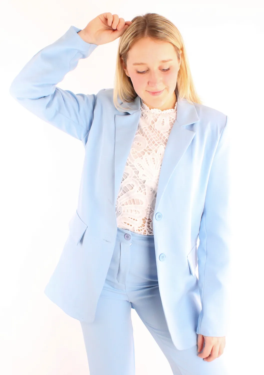 LOVEDRUNKY Chiara blazer blauw regular fit gevoerd