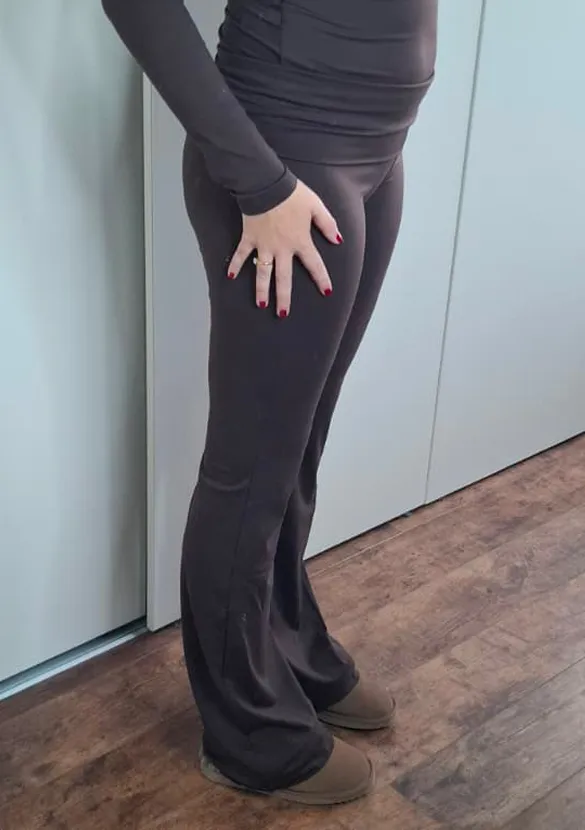 LOVEDRUNKY Comfy Flared Broek Bruin stretch