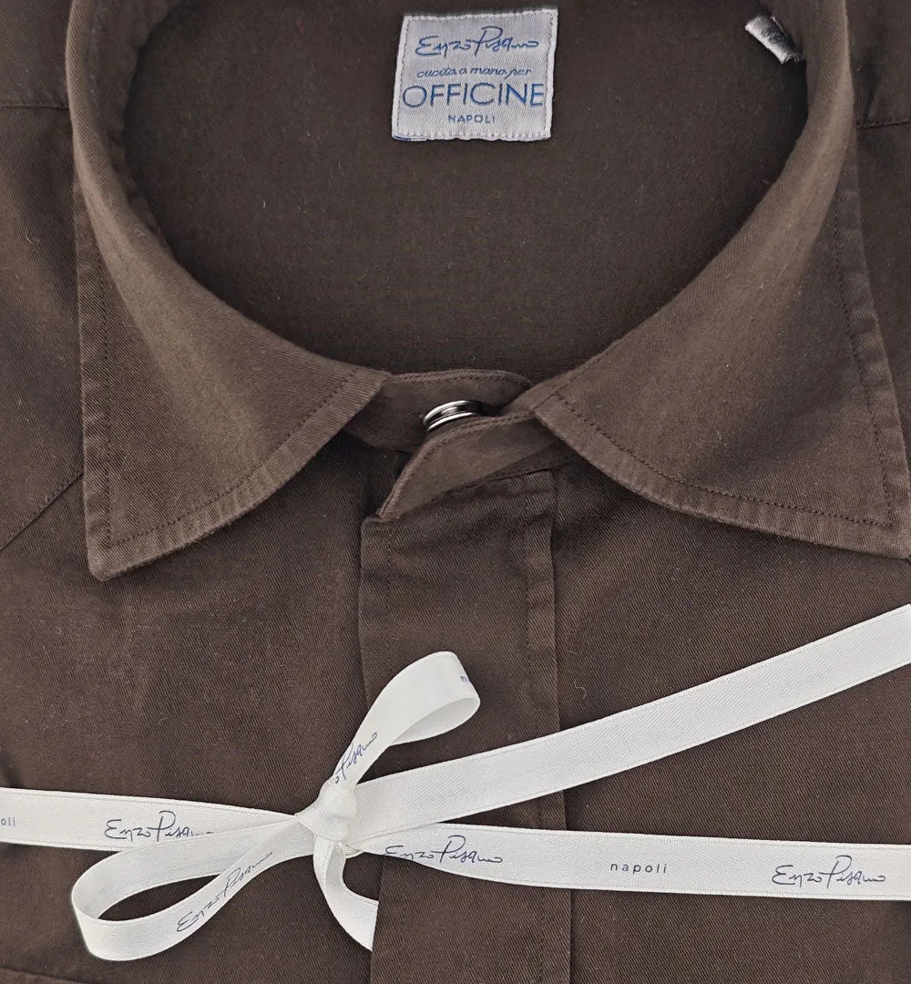 Officine Napoli Pisano Luca overhemd moro katoen