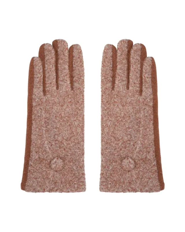 LOVEDRUNKY Furry handschoenen bruin one size warm