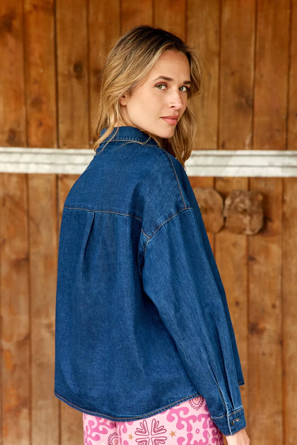 La Petite Etoile Chanico spijkerblouse 94-wash blauw