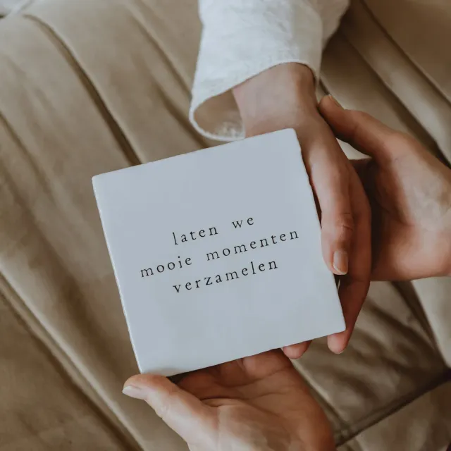 Amiek tegel mooie momenten verzamelen wit 13 cm