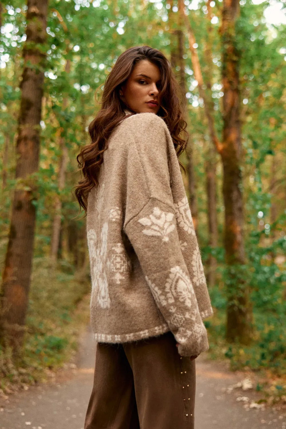 La Petite Etoile Misan gebreid vest taupe ecru