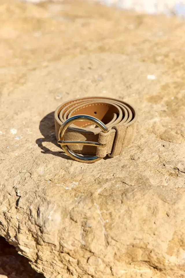 La Petite Etoile Dixon riem beige suède gouden gesp