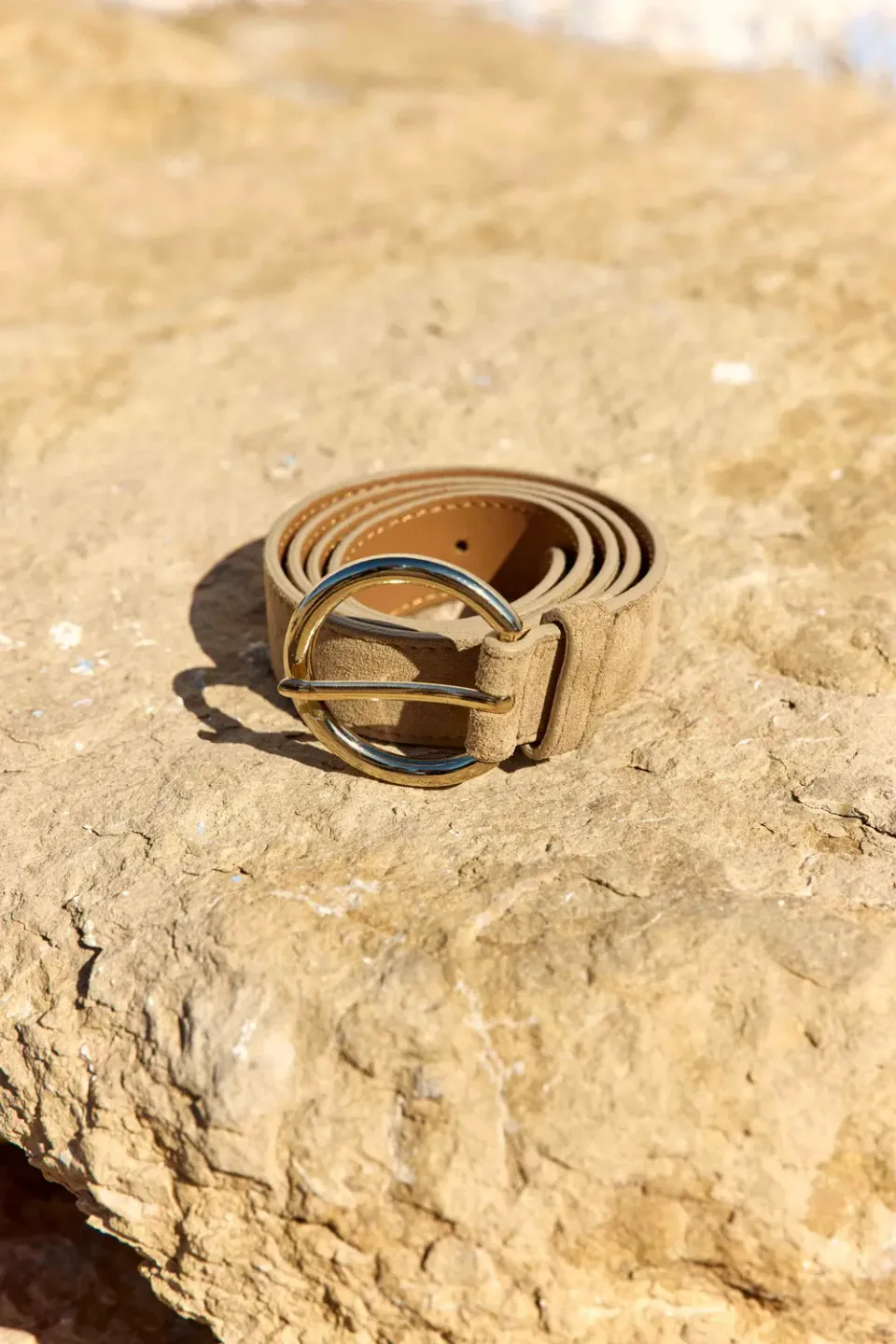 La Petite Etoile Dixon riem beige suède gouden gesp