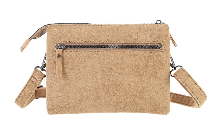 Amiek Salla khaki telefoontasje schoudertas 21x15cm