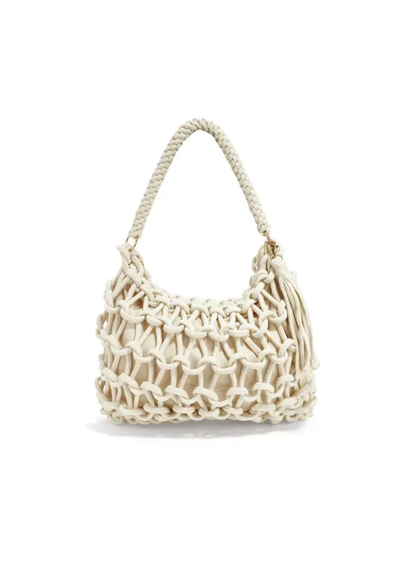 LOVEDRUNKY Beach strandtas beige geweven