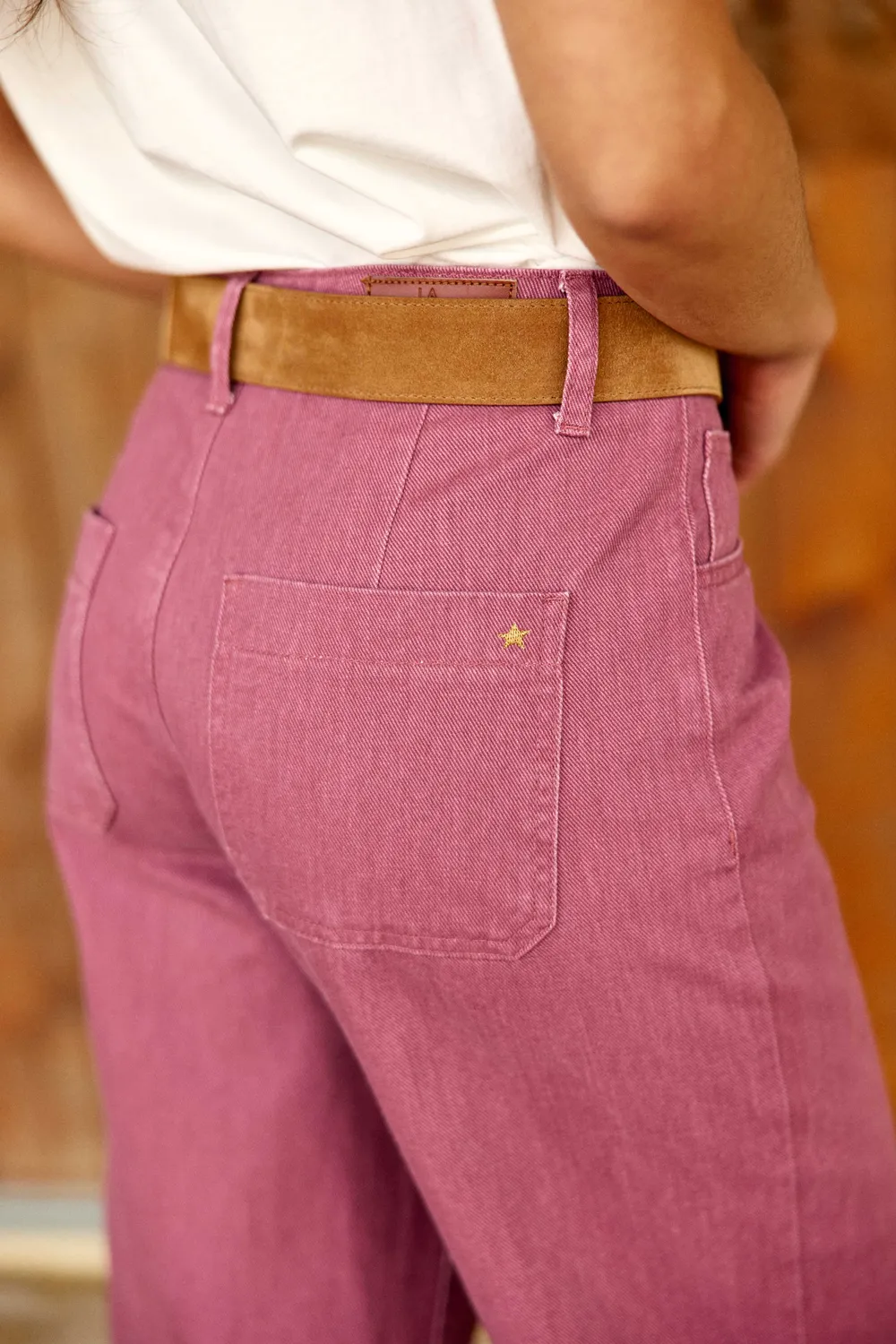 La Petite Etoile Patlanty wijde broek 40-rose roze