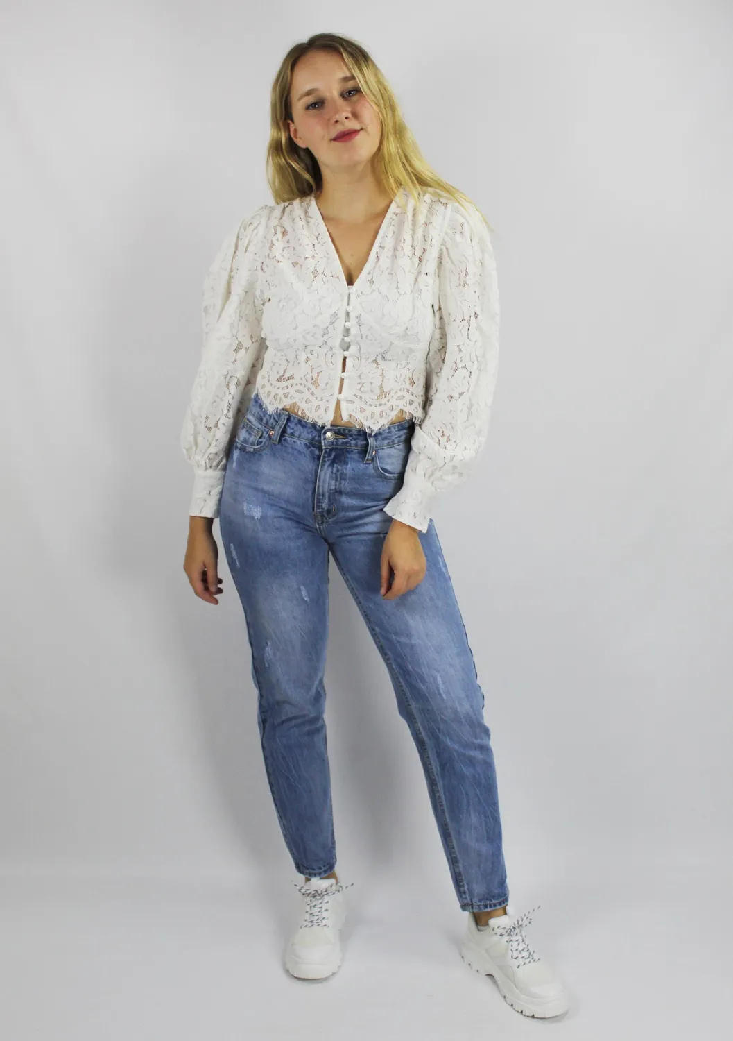 LOVEDRUNKY Mom Jeans blue denim 5-pocket