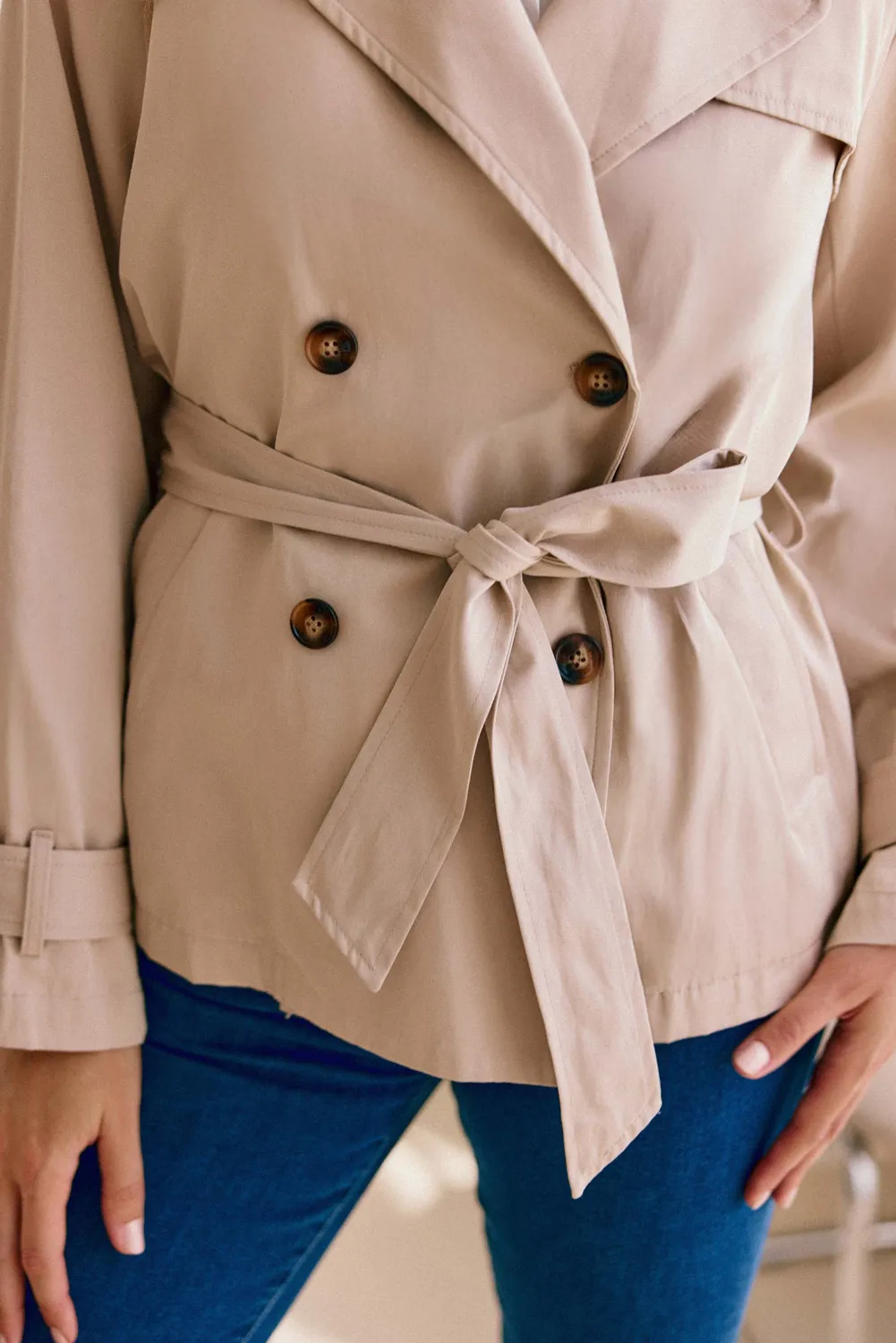 La Petite Etoile Narago trenchcoat beige kort
