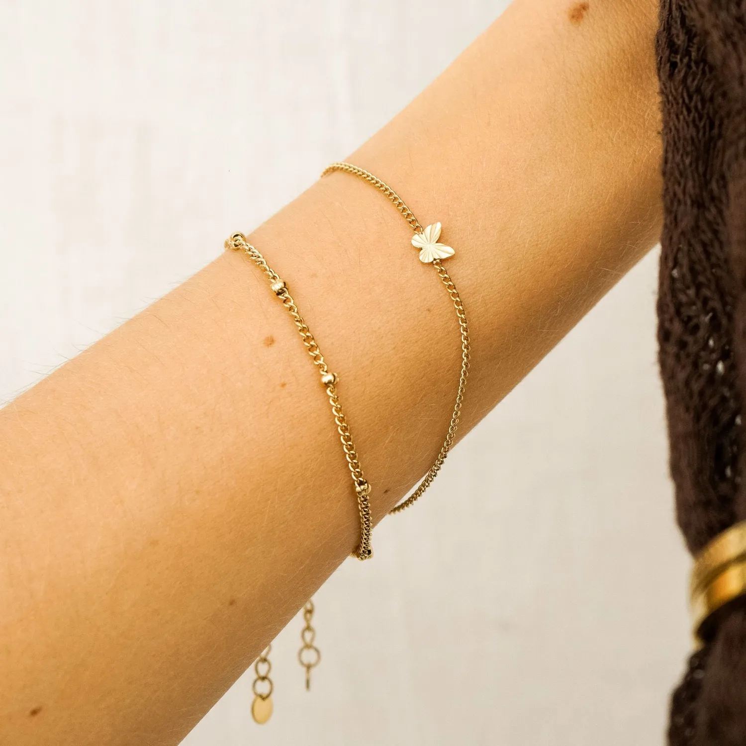 Amiek Flamed Butterfly armband goud staal