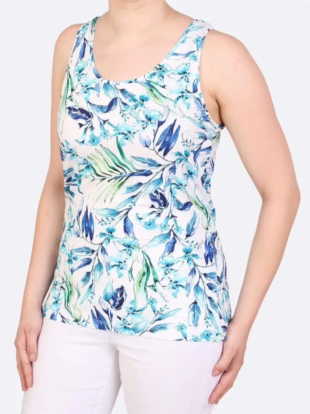 Lea H Borkum top blauw print viscose