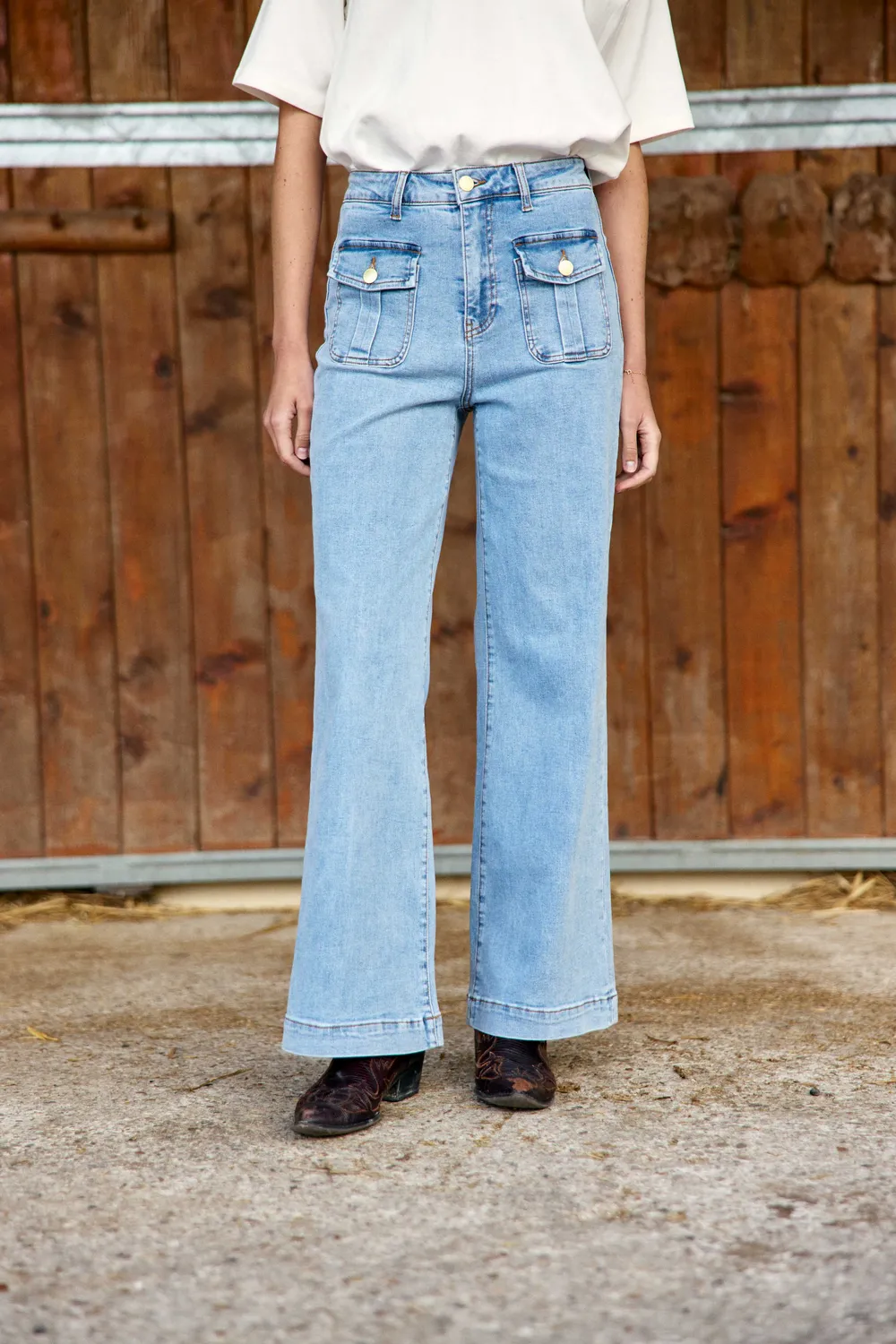 La Petite Etoile Atlantyno jeans wijd stone clair