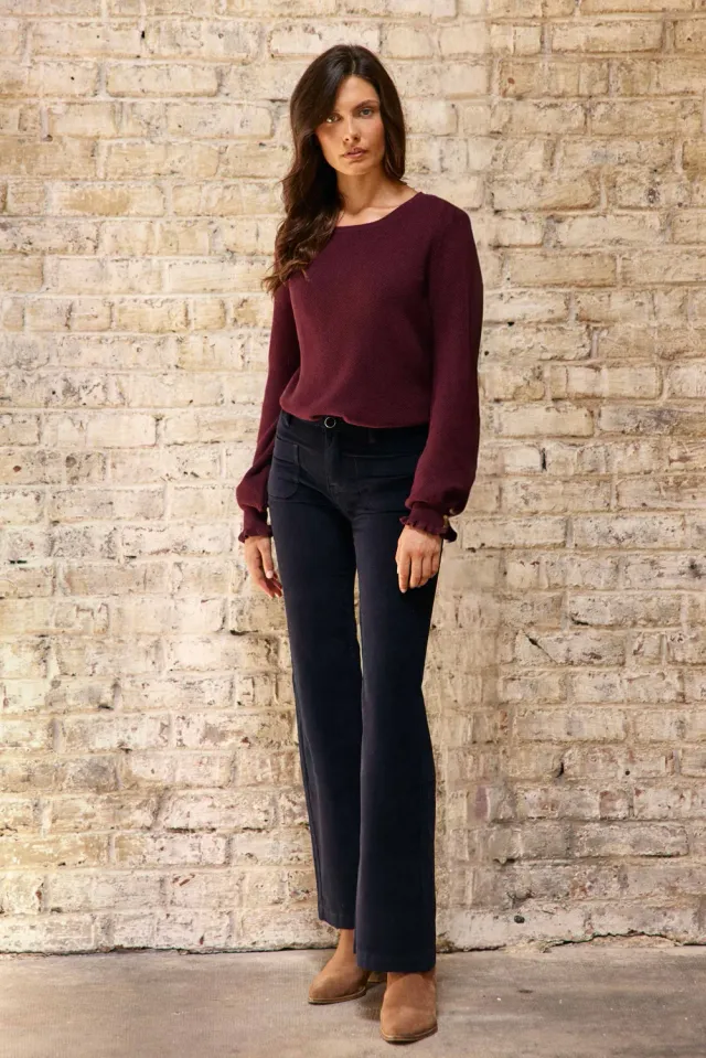 La Petite Etoile Sonny flared broek marine velours