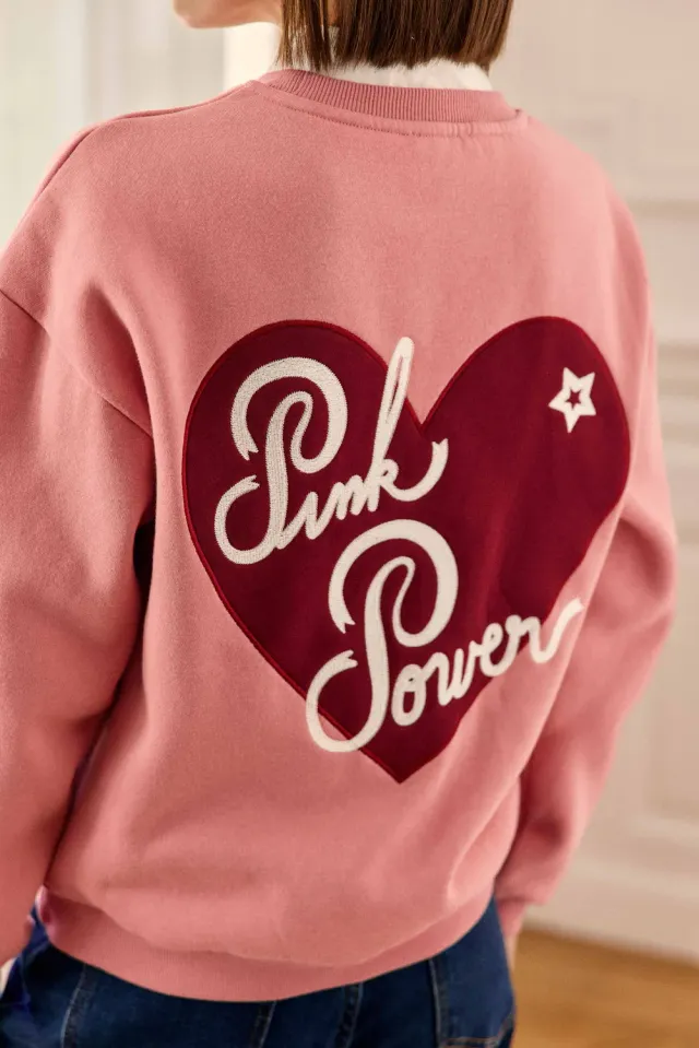 La Petite Etoile Ticka sweater roze borduursel