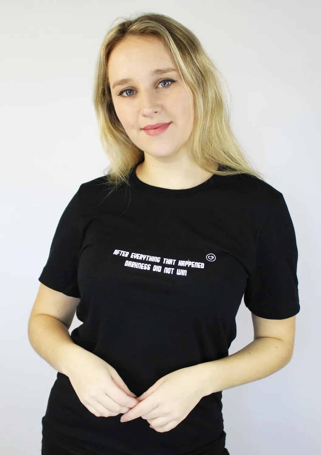 LOVEDRUNKY I Am A Fighter T-shirt zwart met print