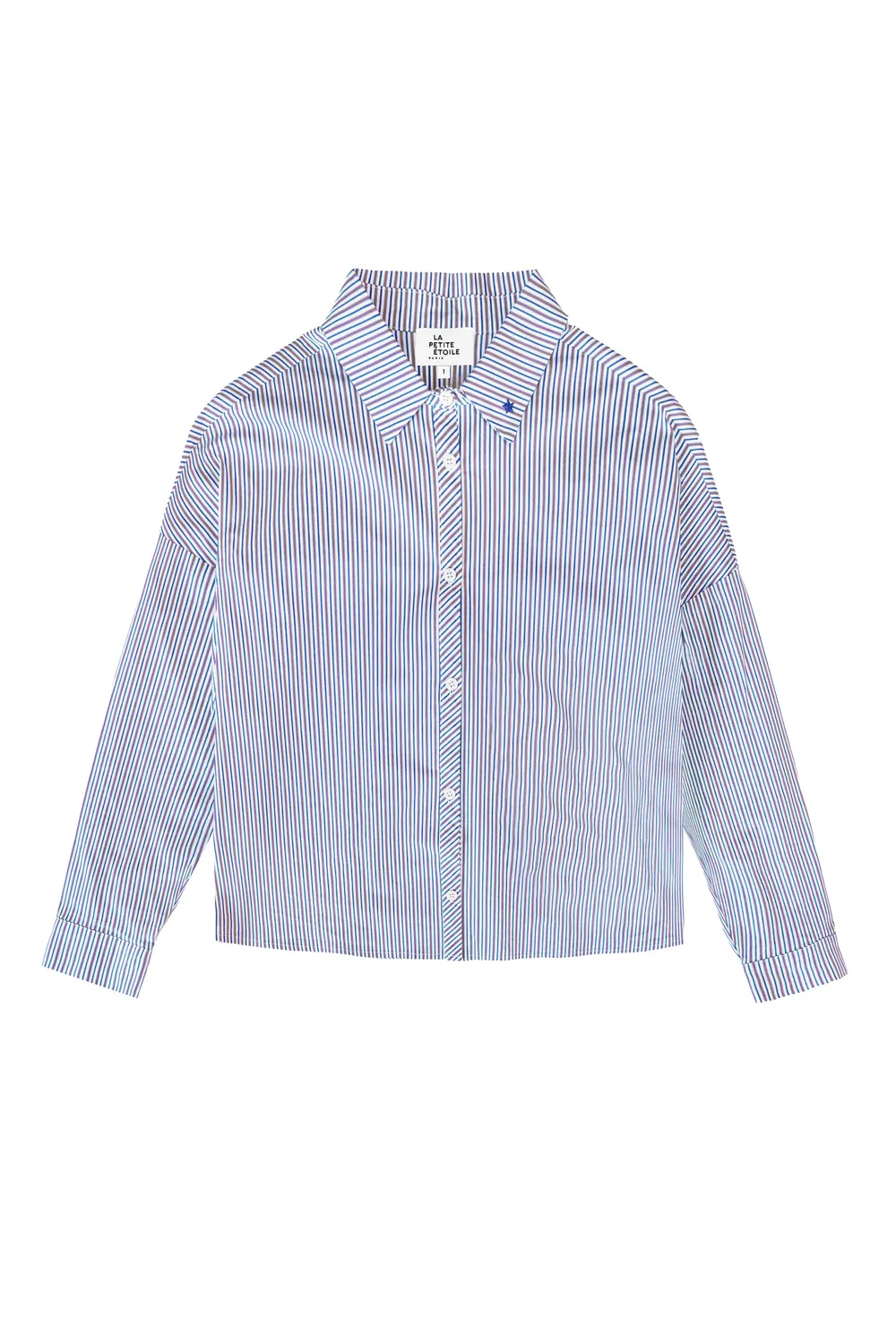 La Petite Etoile Cyra boxy blouse ecru-blauw streep