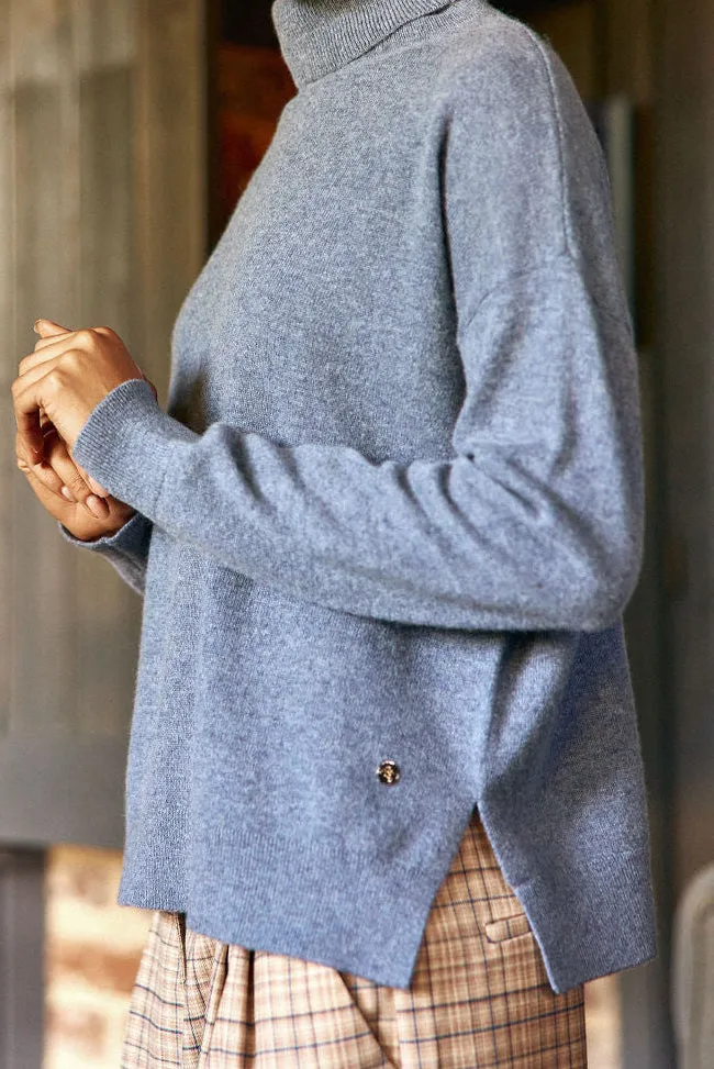 La Petite Etoile Marlen coltrui blauw grijs kasjmier