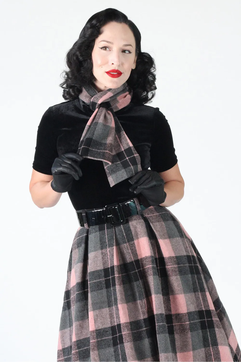 Tatyana Tabitha Retro Circle Skirt plooirok ruit XS polyester