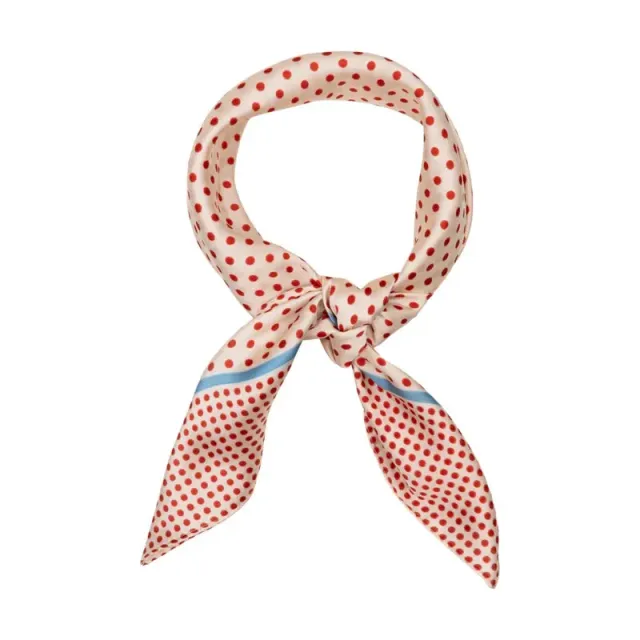 Amiek Solin Scarf sjaal rood met stippenprint