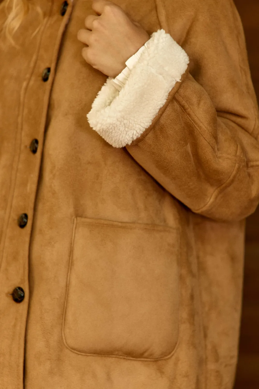 La Petite Etoile Nathalie mantel camel omkeerbaar bont