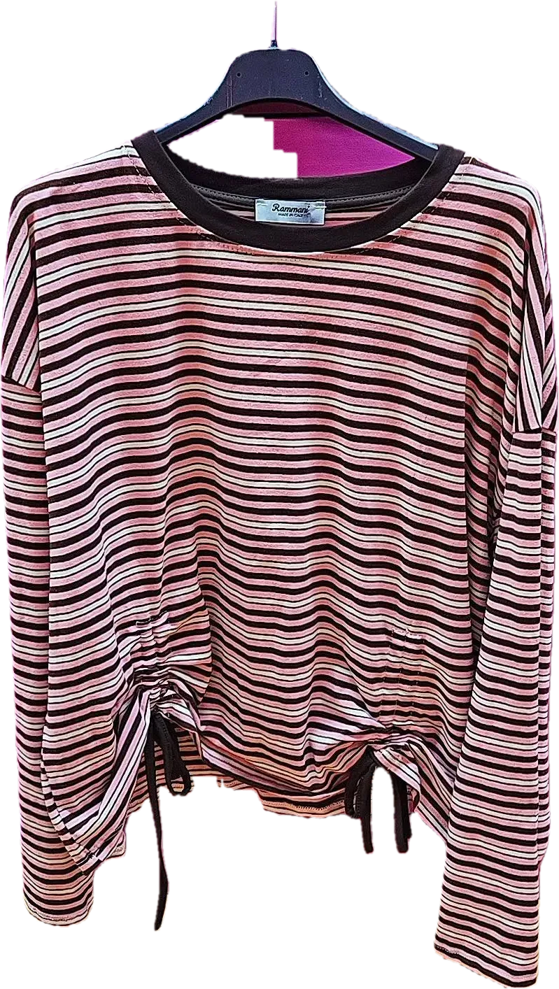 Amiek Raise Up longsleeve roze met touwtjes