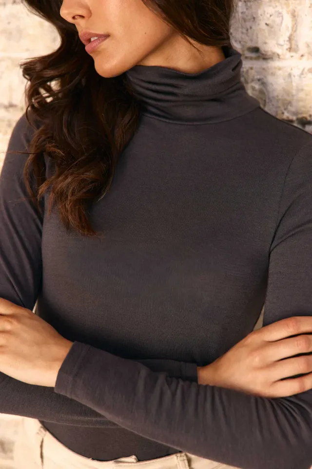 La Petite Etoile Tova shirt bruin col jersey