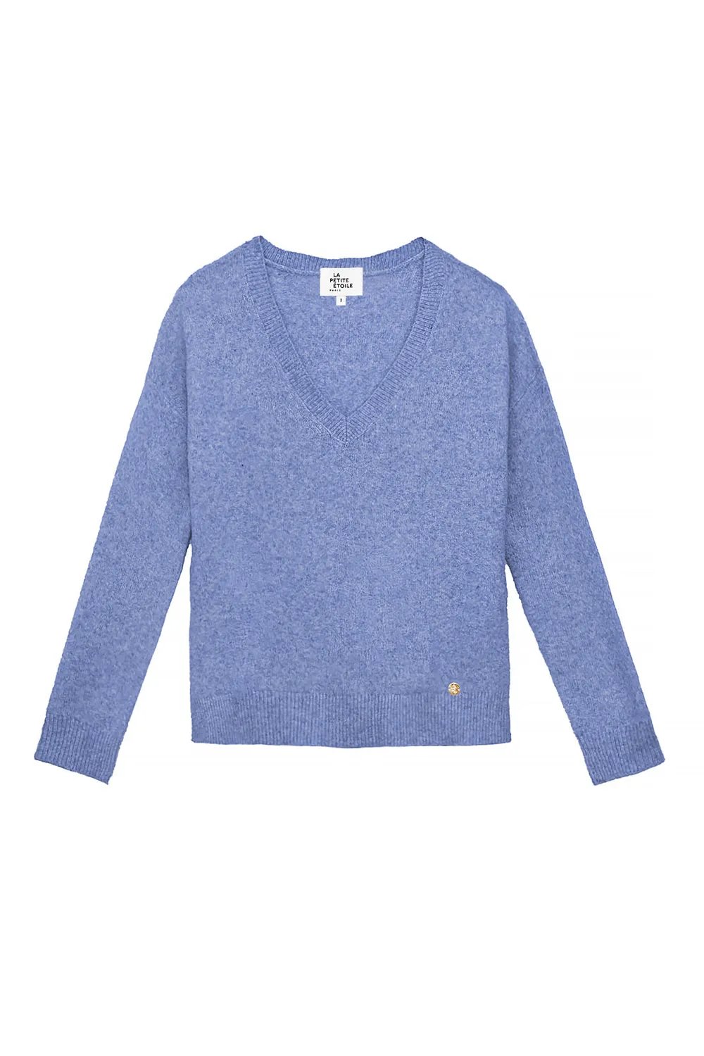 La Petite Etoile Mantio wijde trui 20-blauw V-hals