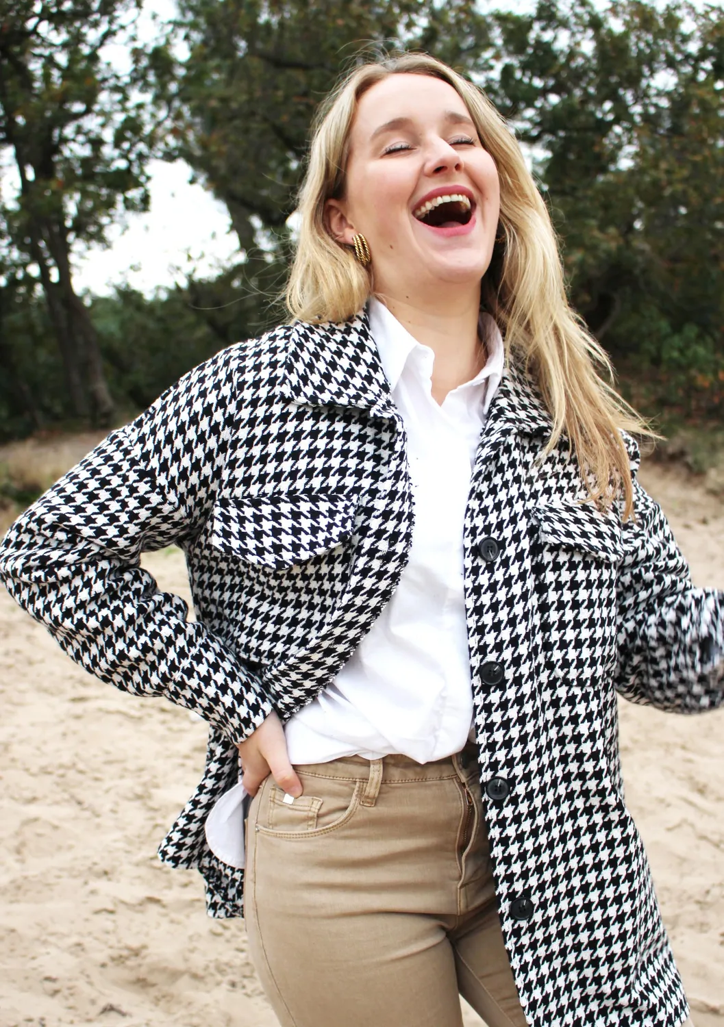 LOVEDRUNKY Basic blouse wit knoopsluiting overslag